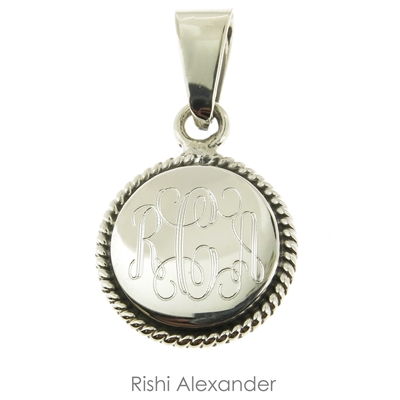 Rishi Alexander 17mm Oval Locket Made from .925 Sterling Silver with A Personalized Monogram